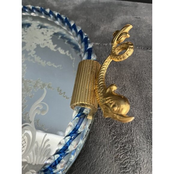 Barovier & Toso Murano Glass Tray with Bronze Handles Vintage 1950s Italy - Picture 6 of 9